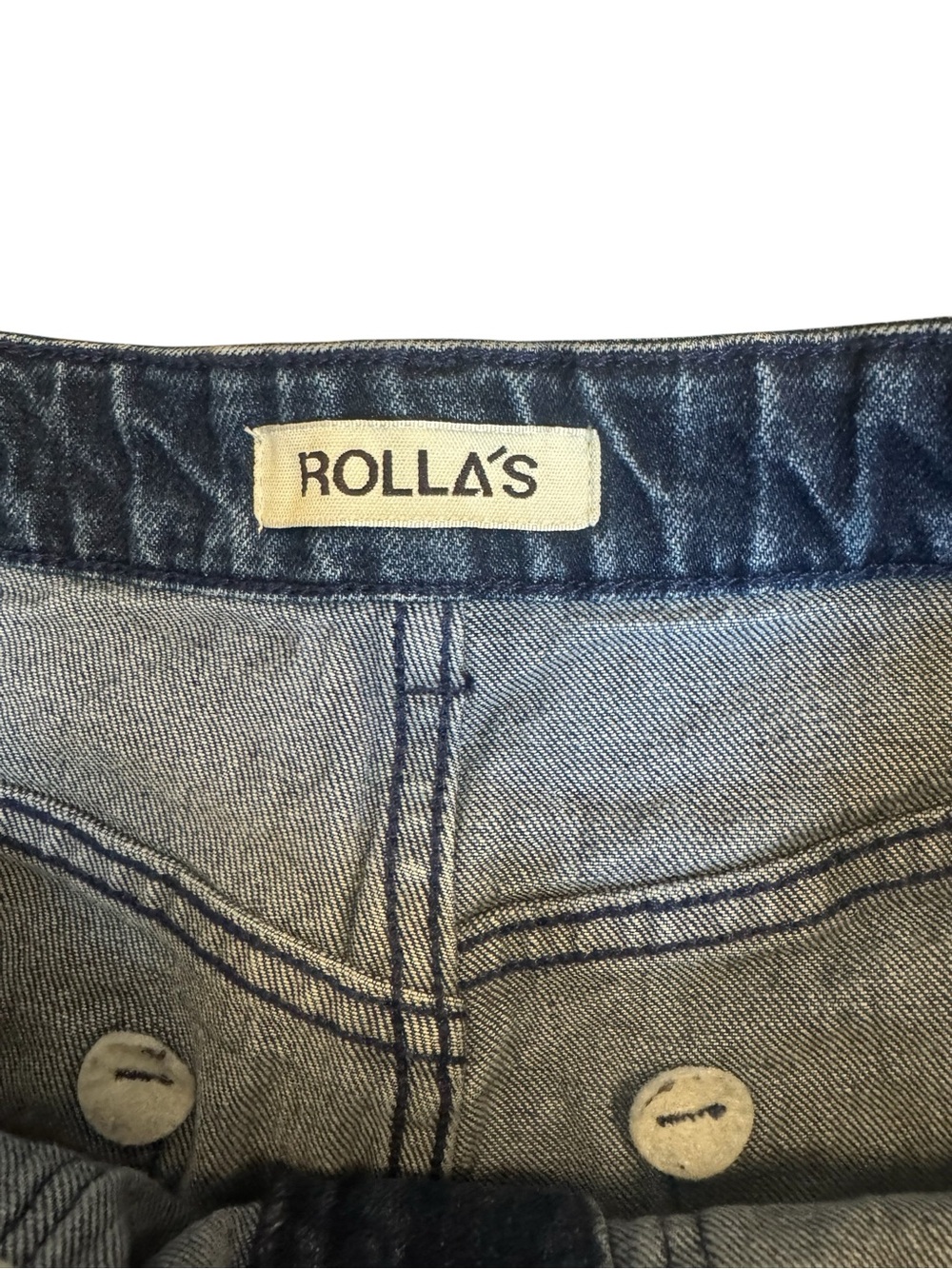ROLLA’S High Rise Wide Leg Jeans Dark Wash Patch Pocket Size 34 Aus 16 US 12 - Picture 2 of 12
